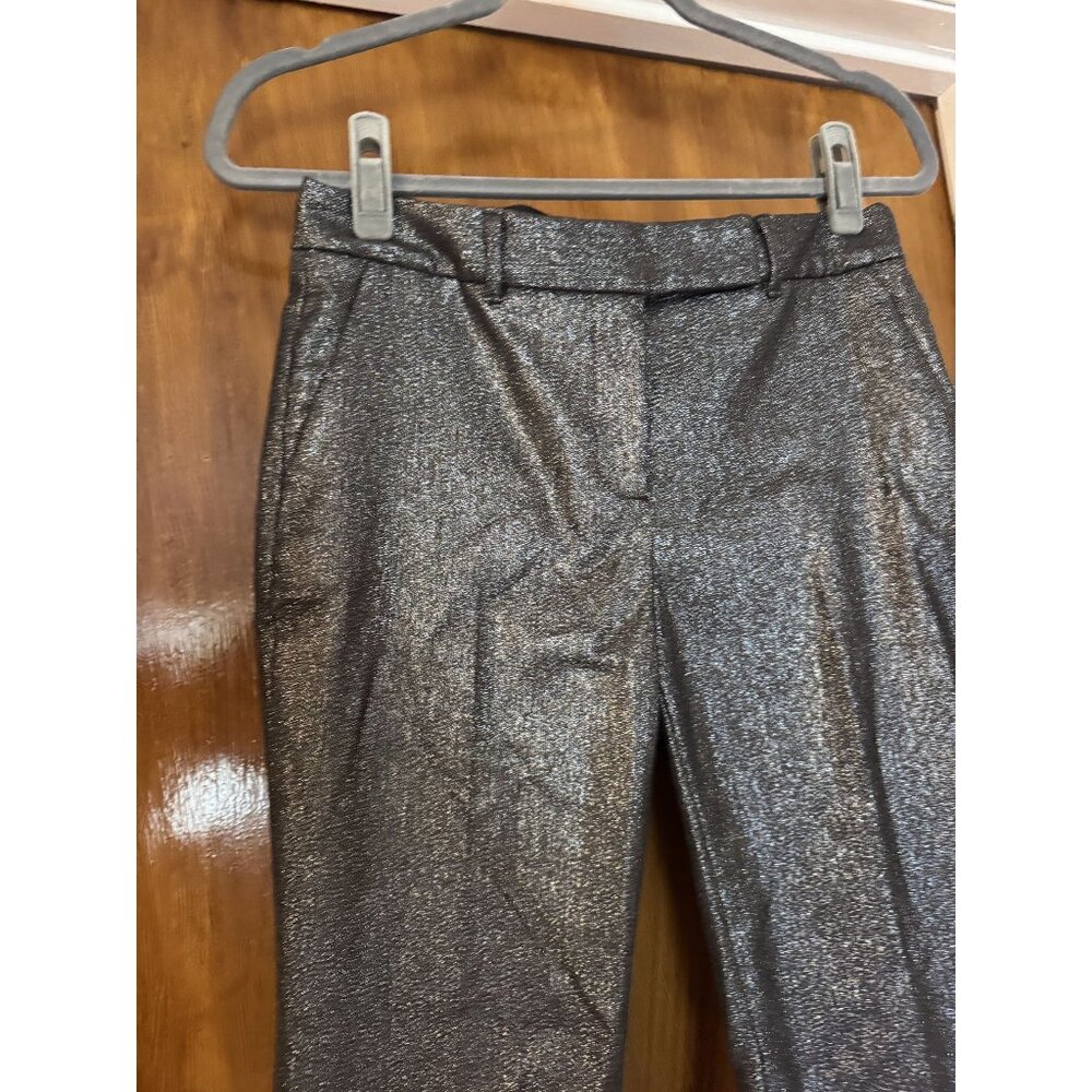 White House Black Market Hematite Slim Ankle Size 6P Shimmer NWT Trouser - Picture 3 of 7